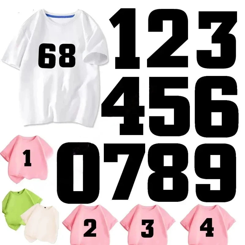 10-Piece Iron-On Number Patches | Heat Transfer PU Vinyl Set