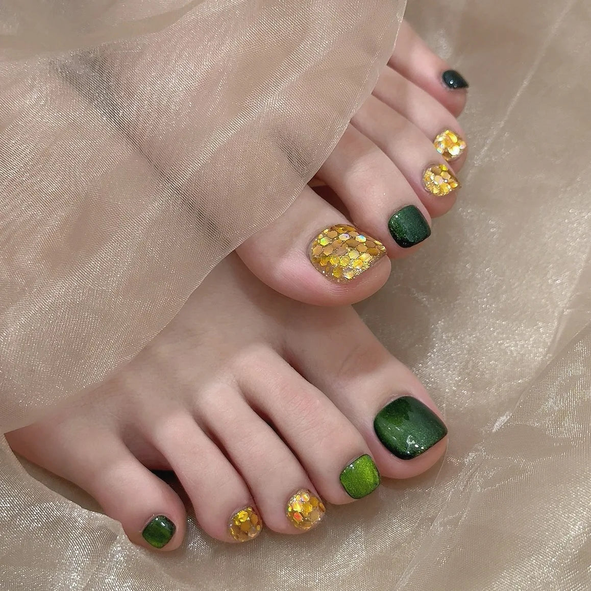 Watermelon Press On Toenails | 12pcs Full Cover False Toe Nails