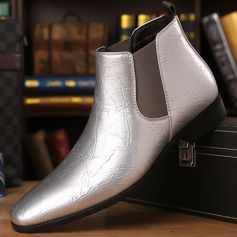 Men's Leather Chelsea Ankle Boots – Slip-On Business Dress Boot