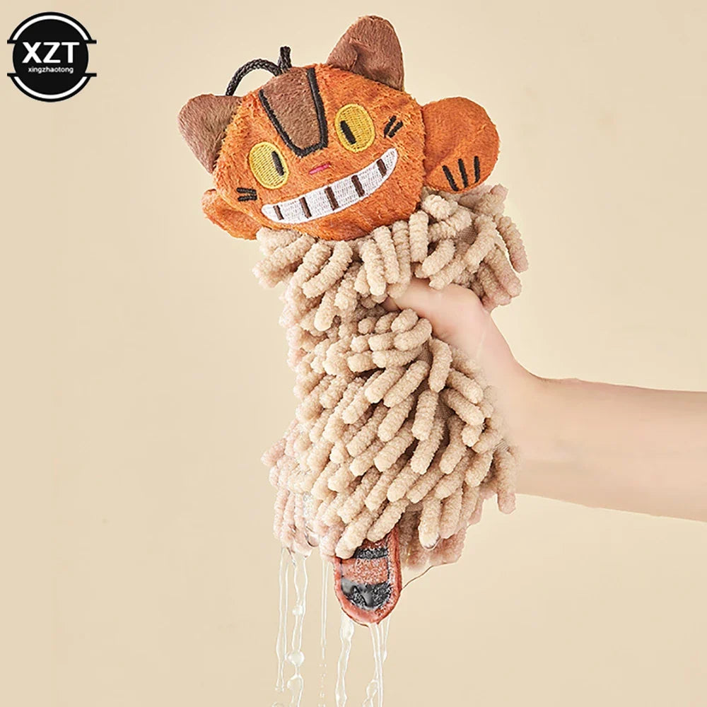 Cartoon Cat Chenille Hand Towel – Soft, Absorbent & Quick-Dry