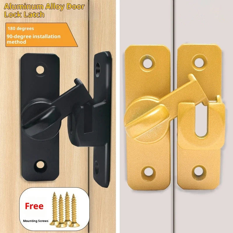 Punch-free Hasp Latch Door Lock Black Cabinet Locks Kids Safety