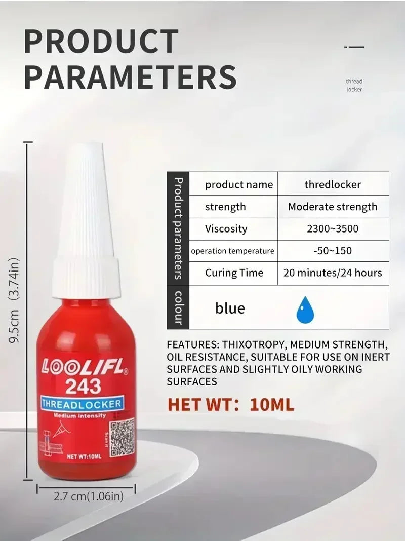 Adhesive 243 Anaerobic Screw Glue Strong Anti-slip Fastening Thread