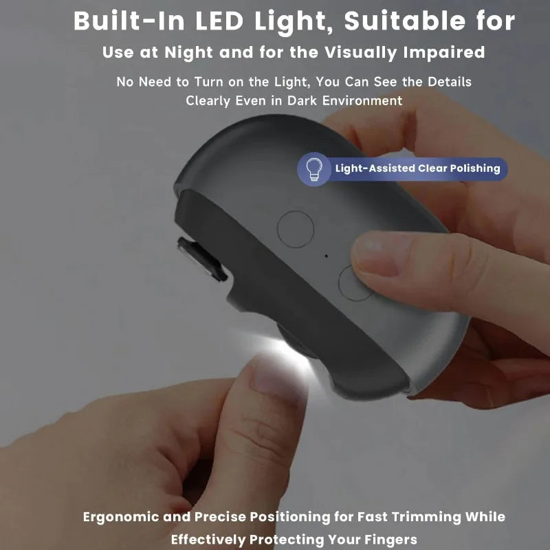 Electric Nail Clipper & Trimmer – Rechargeable, LED Light