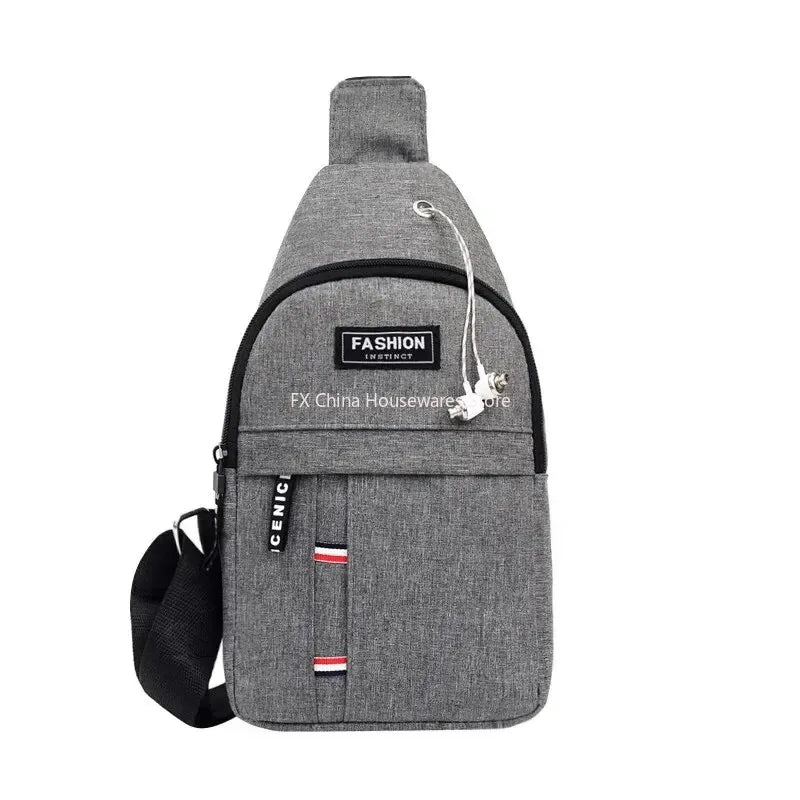 Men's Waterproof Chest Bag Adjustable Shoulder Strap Large Capacity