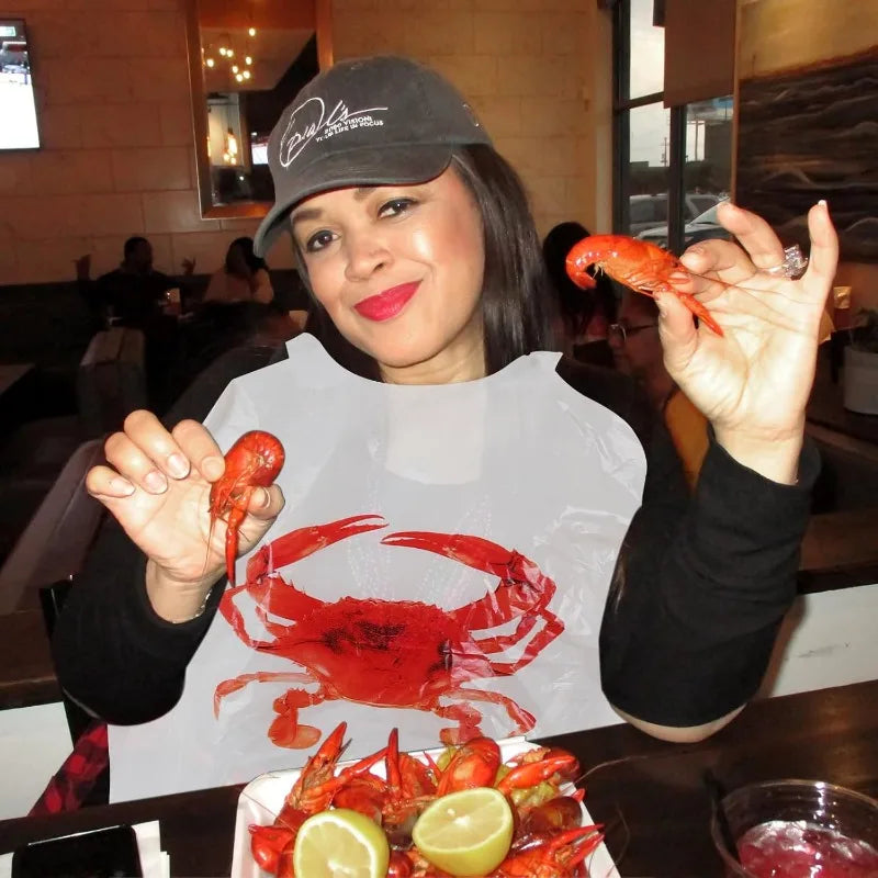 100-Pack Disposable Seafood Bibs – Crab & Crawfish Boil Party
