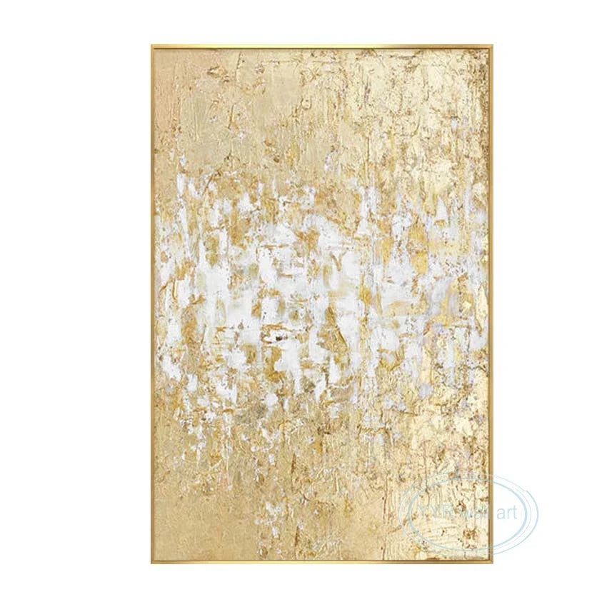 Handmade Gold Foil Abstract Oil Painting | Modern Nordic Wall Art