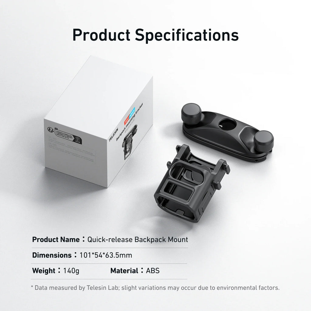 TELESIN Quick Release Backpack Mount DJI Pocket 3 Camera Accessories