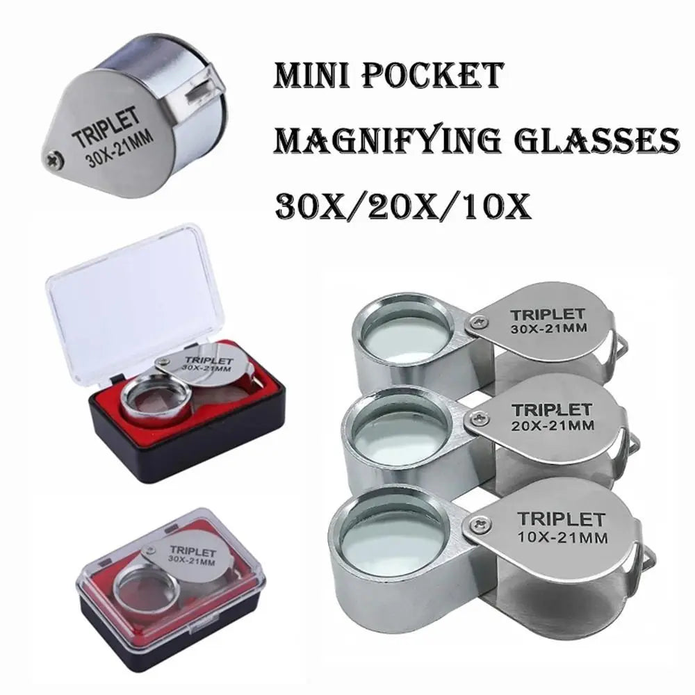 Mini Pocket Loupe 10x 20x 30x – Jewelry Magnifying Glass