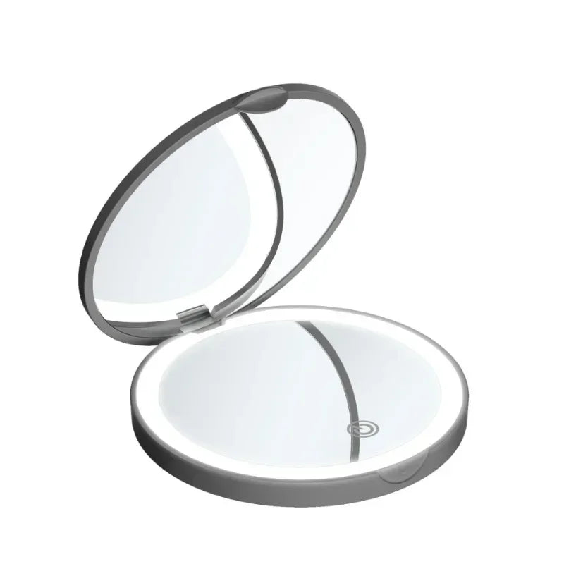 Portable Foldable LED Compact Makeup Mirror with Magnifying