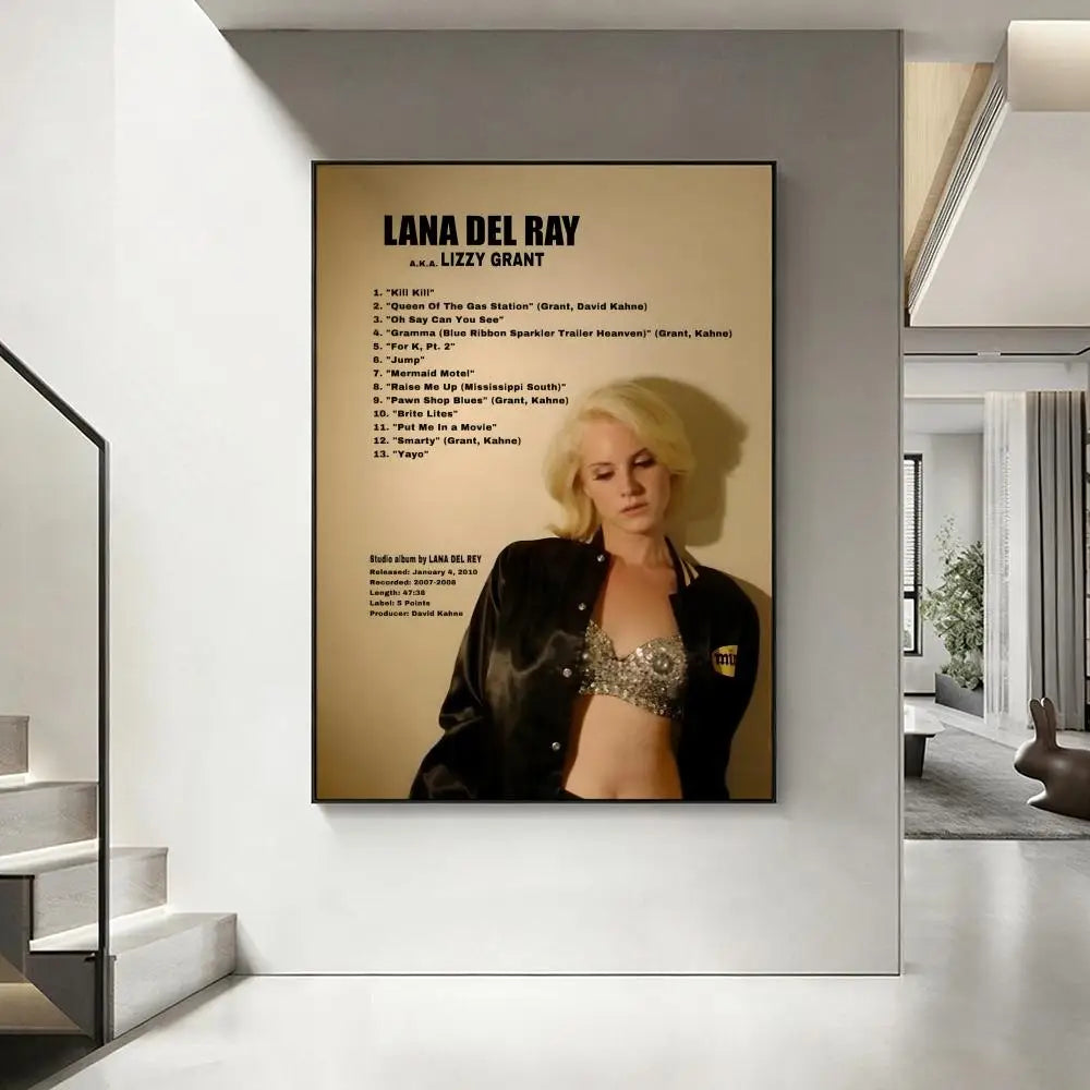 Lana Del Rey HD Art Poster – Waterproof Aesthetic Wall Decor