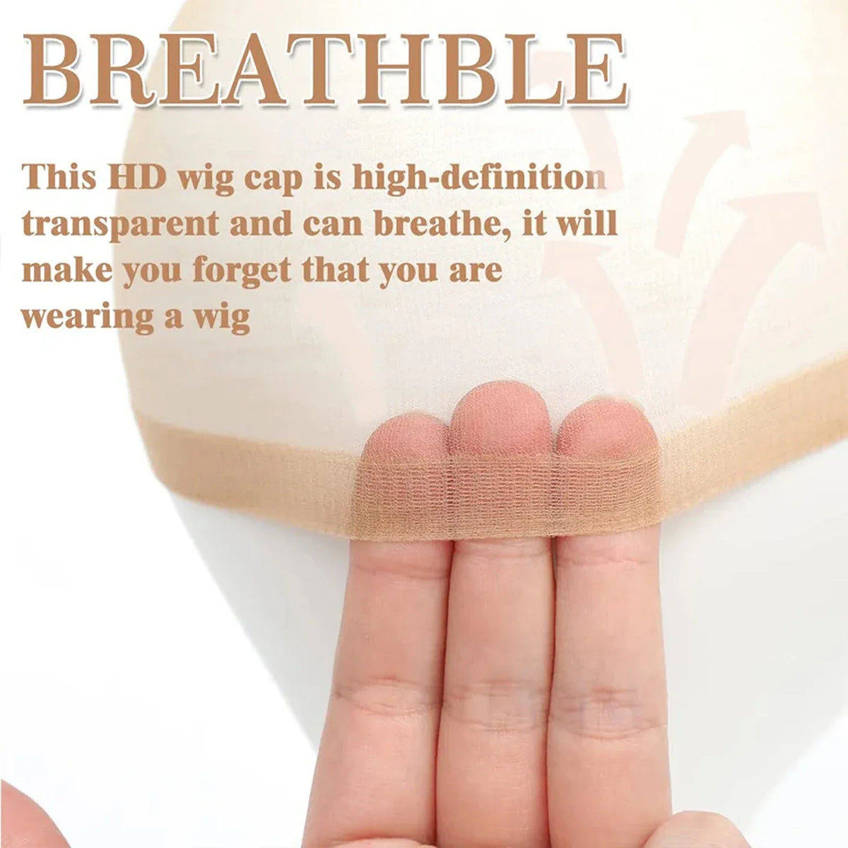 HD Transparent Lace Front Wig Caps – Stretchy Nylon, Light Brown