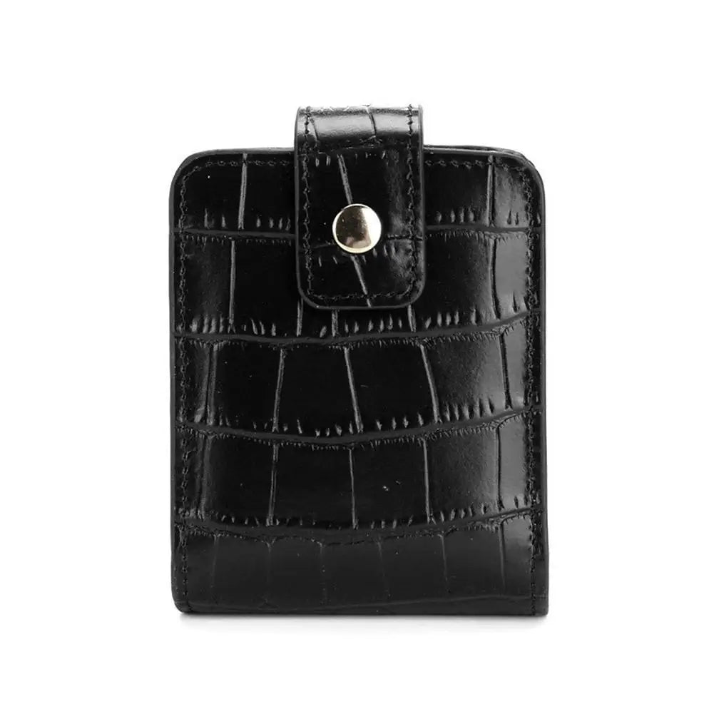 PU Leather Lipstick Case with Mirror – 3-Slot Travel Organizer