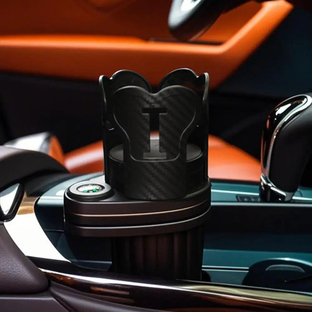 3 1 Car Cup Holder Expander Adapter 360 Rotatable Dual Built Compass