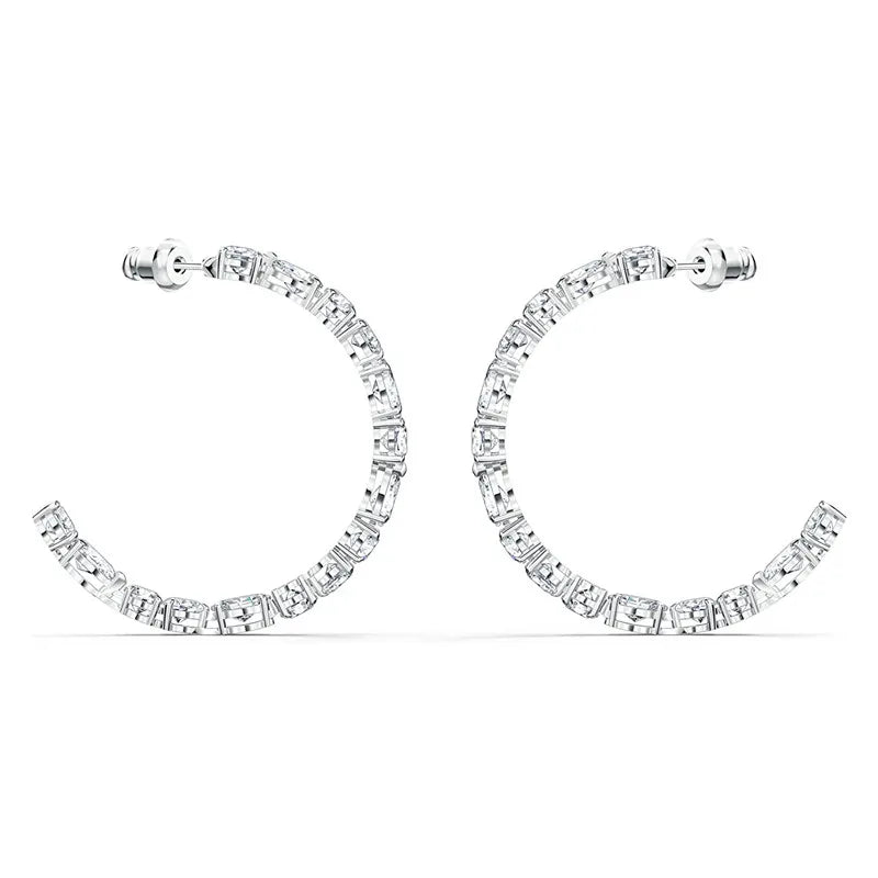 Huitan Big Hoop Earrings – Cubic Zirconia Pavé Women's Hoops