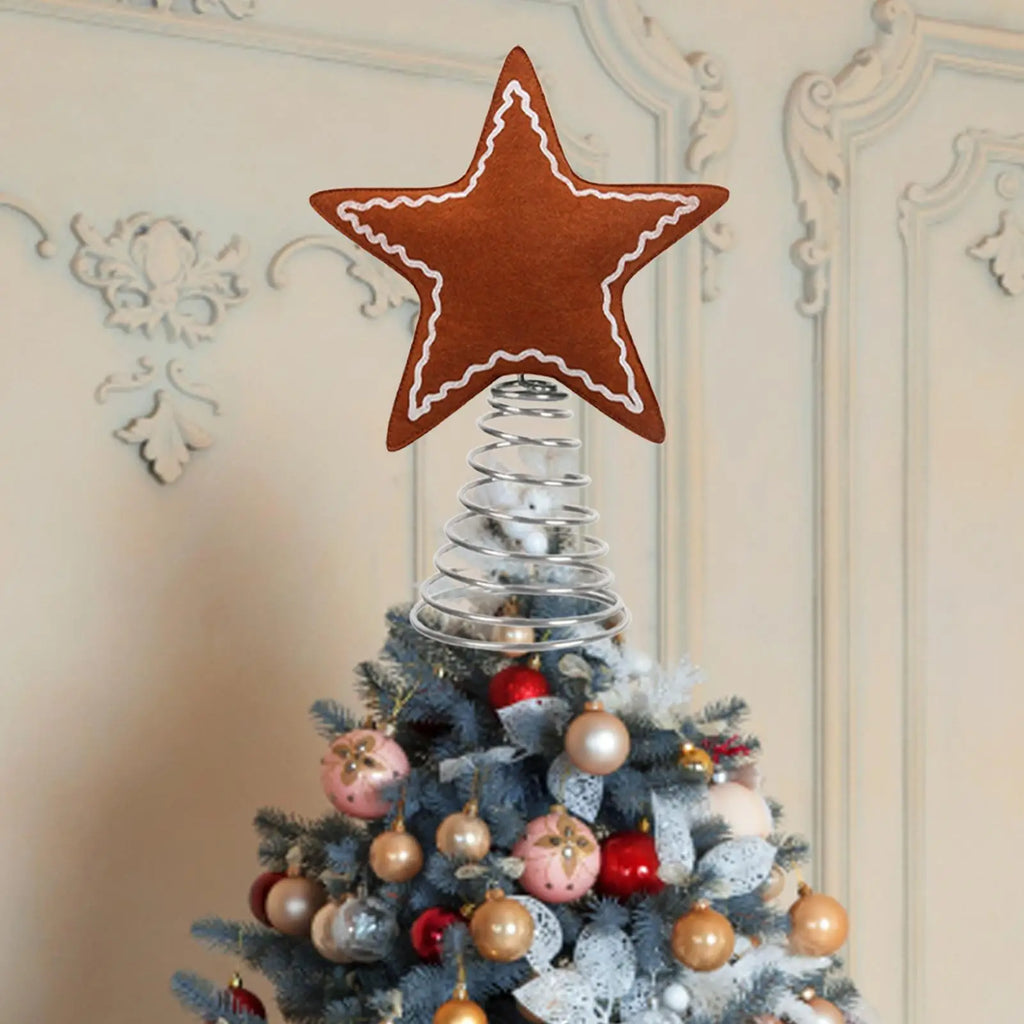 Felt Christmas Tree Topper Star & Snowflake Holiday Decor