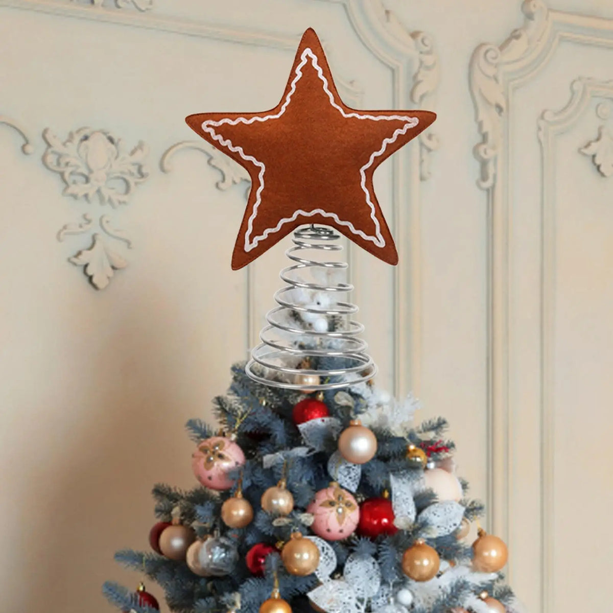 Felt Christmas Tree Topper Star & Snowflake Holiday Decor