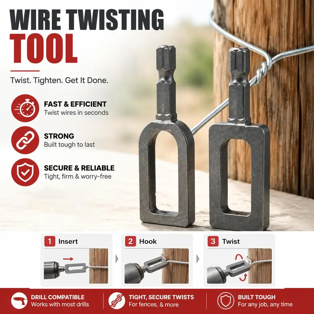 Drill Wire Twister Tool – Fence Wire Tying Chuck for Electric Drill