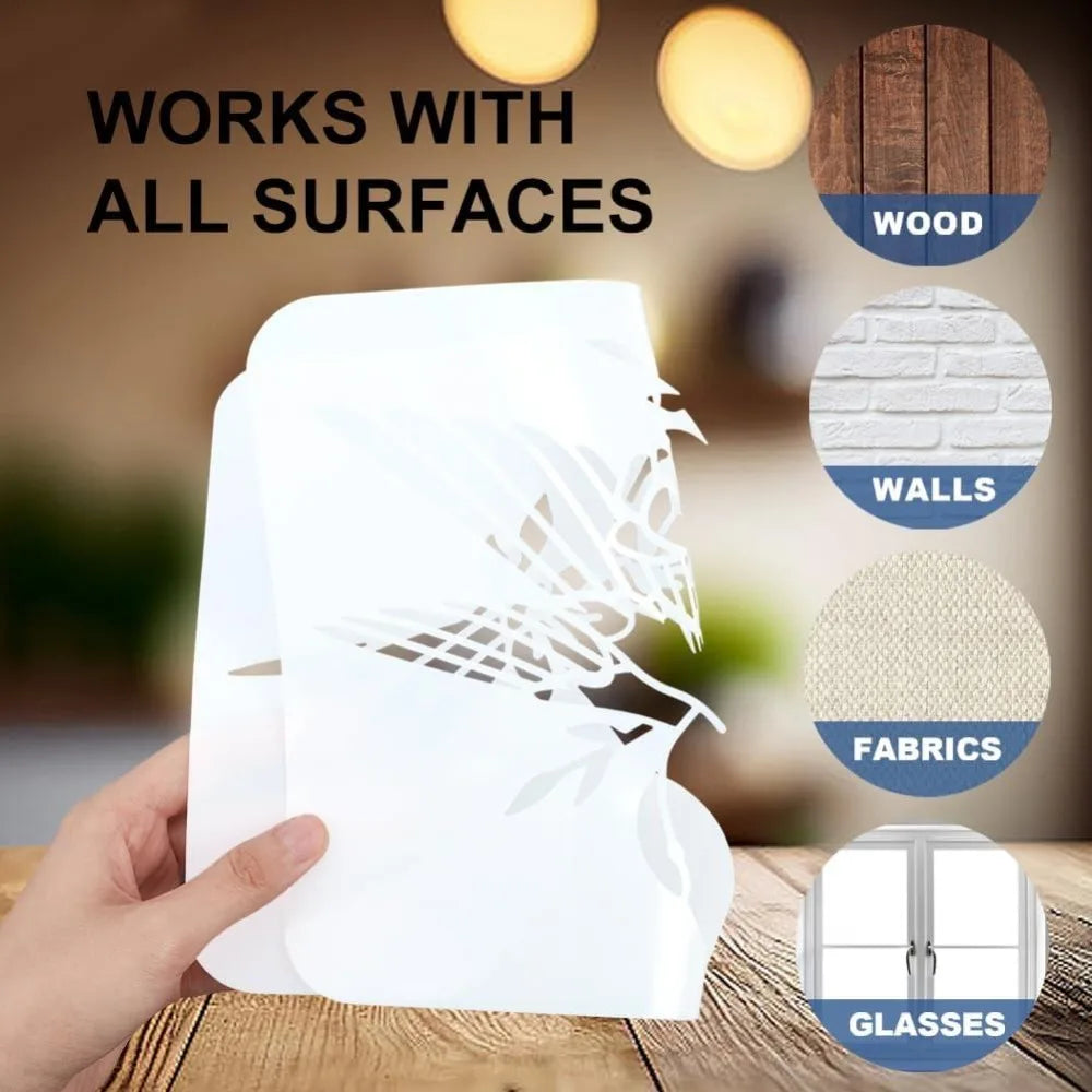 4-Pack Reusable Snake Skin Pattern Stencils – 11.7×8.3" Art Templates