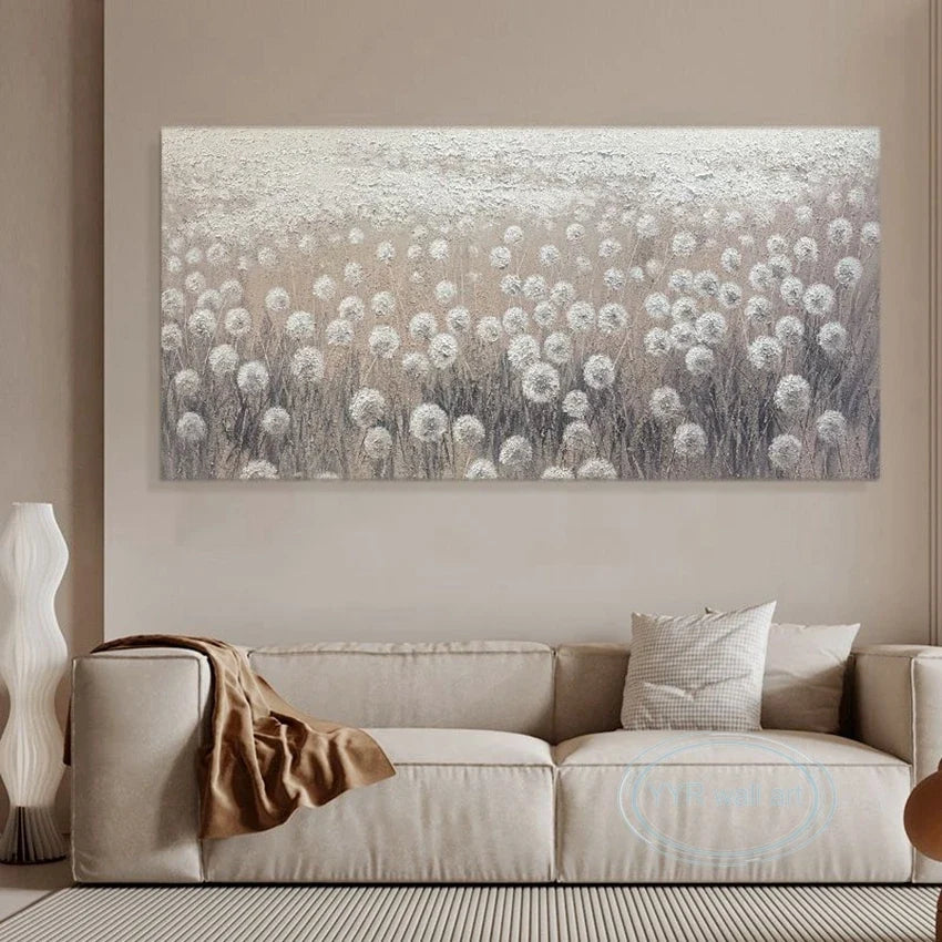 Abstract Edelweiss Hand-Painted Oil Painting Canvas Wall Art