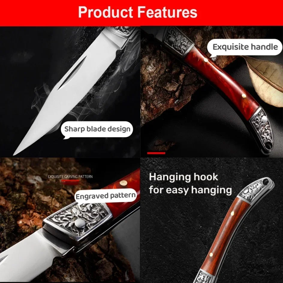 Mini Folding Pocket Knife – Stainless Steel Keychain Fruit Knife