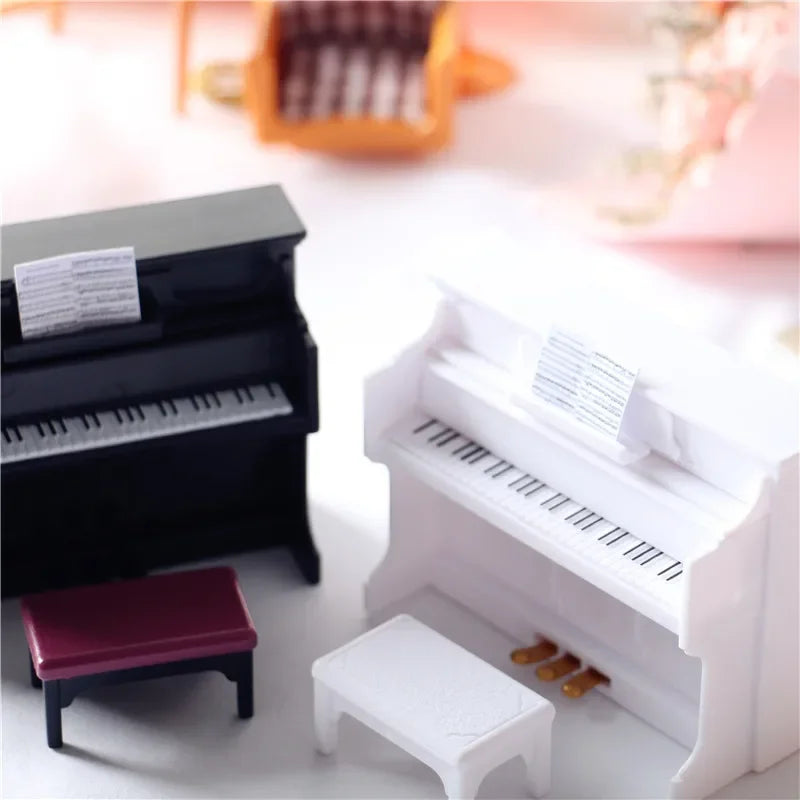 Miniature Piano 1 12 Dollhouse Mini Musical Stool Score Instrument