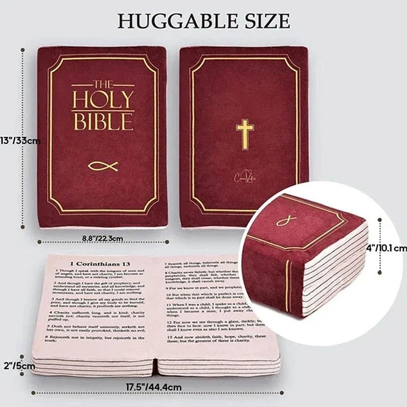 Christian Bible Verse Pillow – Book-Shaped Velvet Home Décor