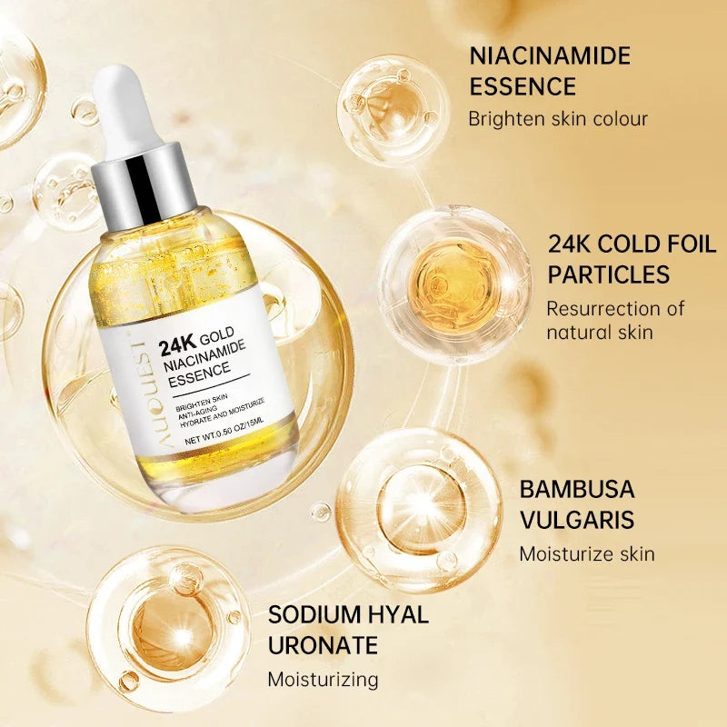 AUQUEST 24K Gold Niacinamide Face Serum – Brightening & Hydrating