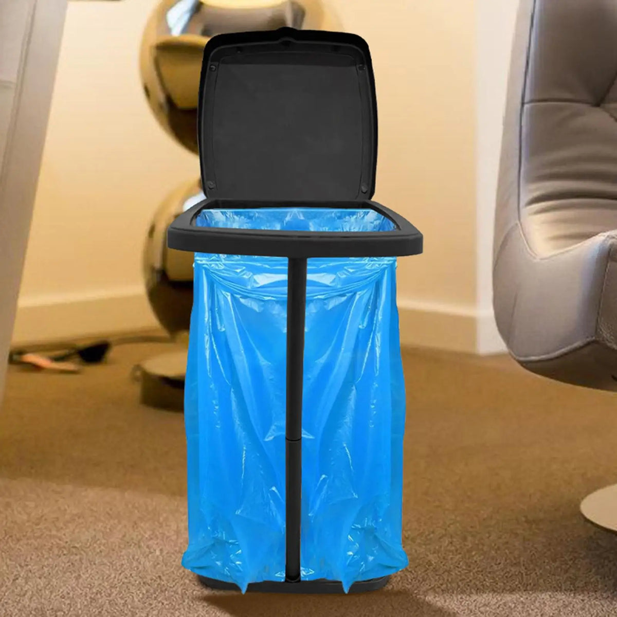 Telescopic Trash Bag Holder Stand with Lid | Indoor & Outdoor