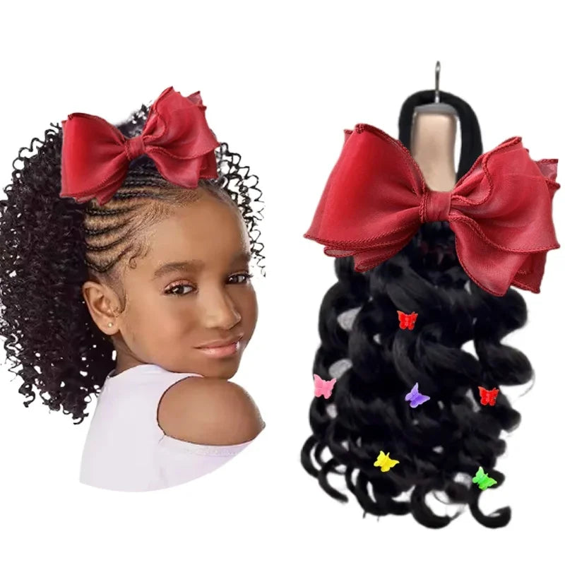 Girls Curly Ponytail Hair Extensions 2pcs – Kanekalon Style