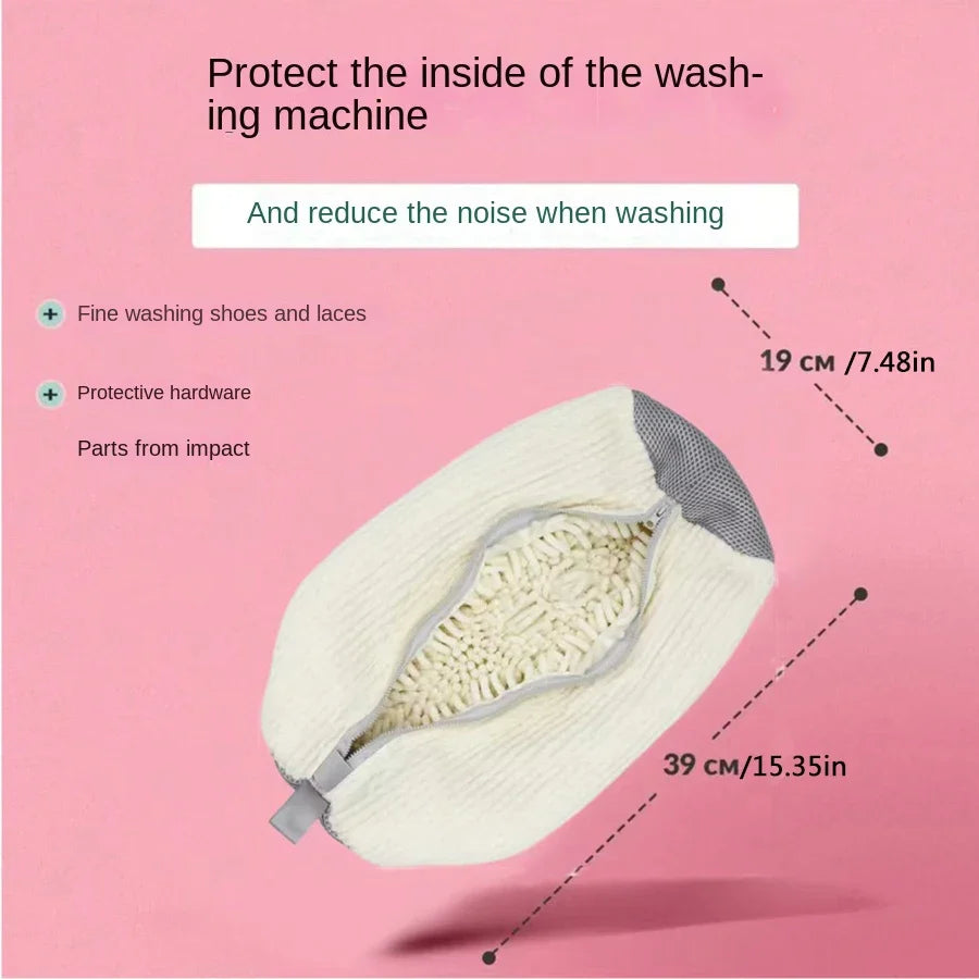 360° Fluffy Fiber Shoe Washing Bag – Reusable Laundry Bag