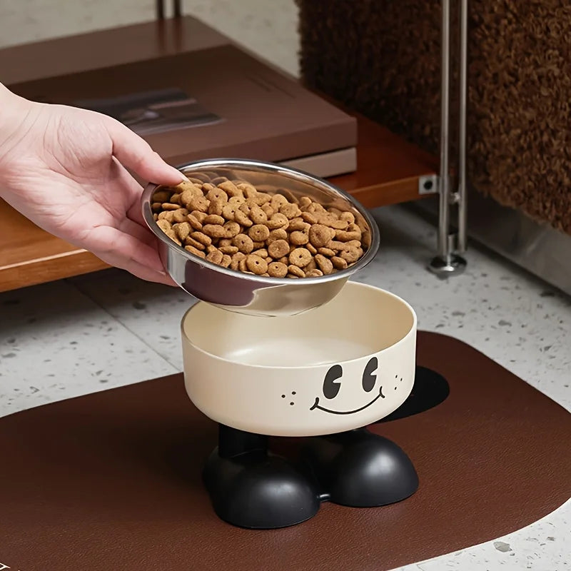 Elevated Stainless Steel Pet Bowl – Anti-Tip Cat & Dog Feeder