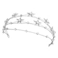 Baroque Star Rhinestone Bridal Headband | Gold Alloy Hairband
