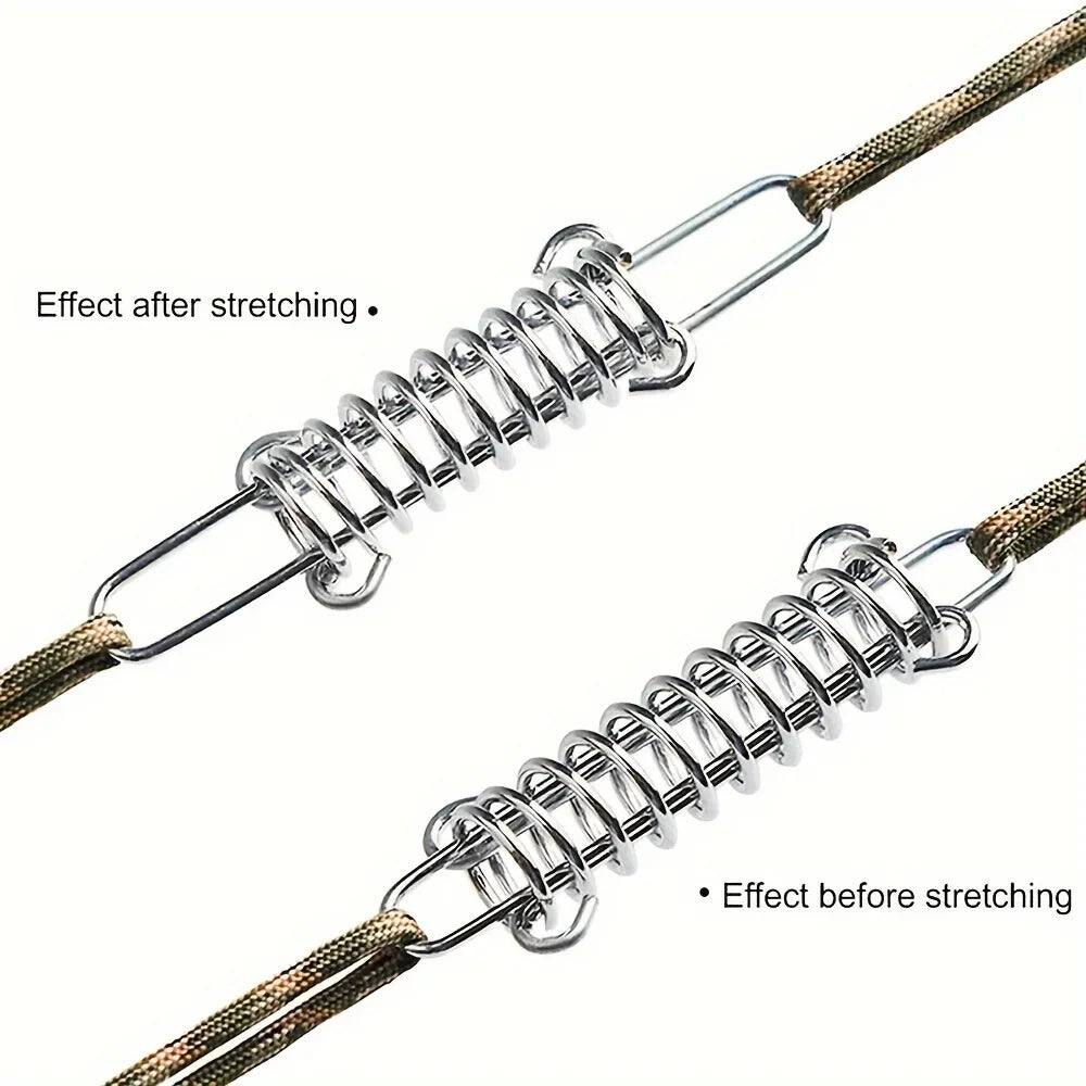 Stainless Steel Tent Tensioner Spring Buckle & Carabiner Clips