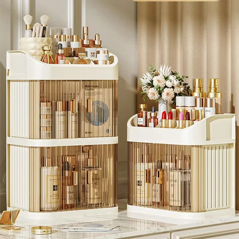 Desktop Makeup Organiser Drawers Skincare Storage Box Face Mask