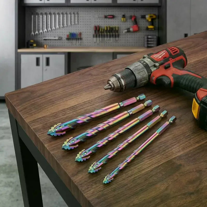6–12mm Four-Edge Serrated Drill Bit Set – Tile, Glass & Concrete