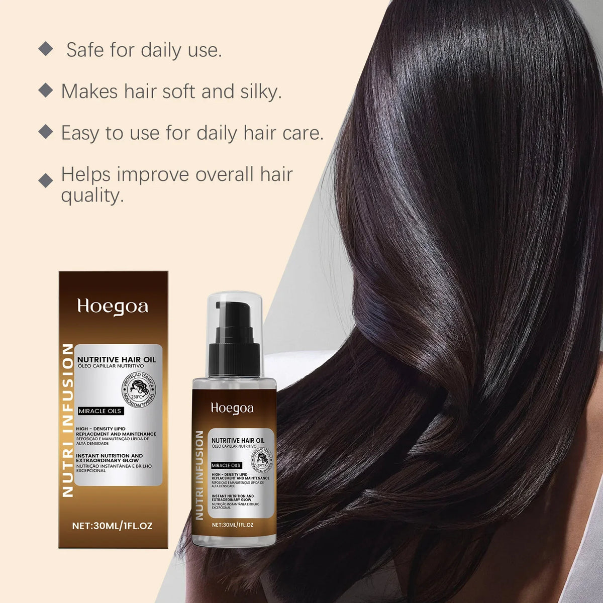 HOEGOA Moisturizing Hair Oil – Daily Hydration, Smooth & Silky