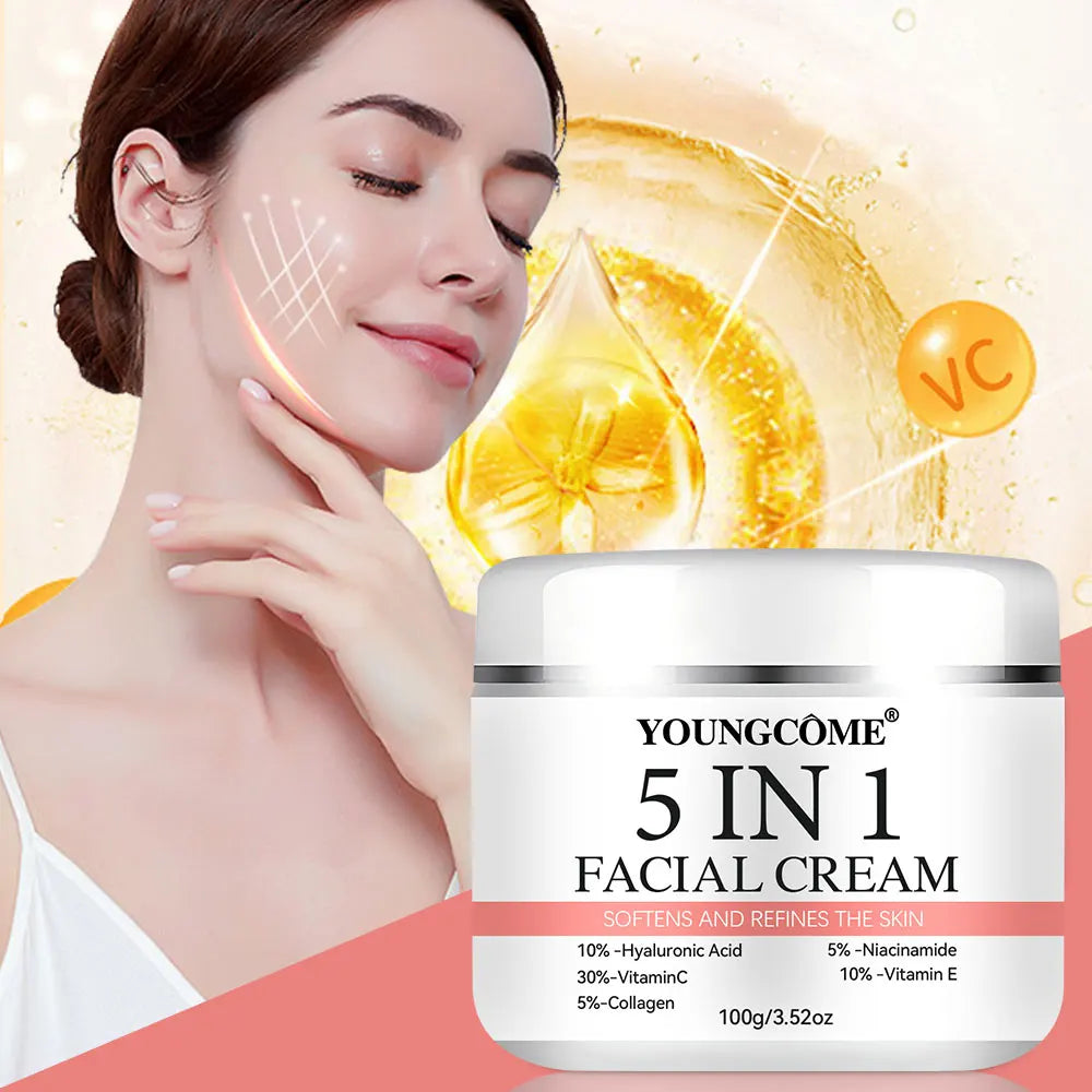 REAROYA 5-in-1 Vitamin C Hyaluronic Acid Face Serum | Anti-Aging