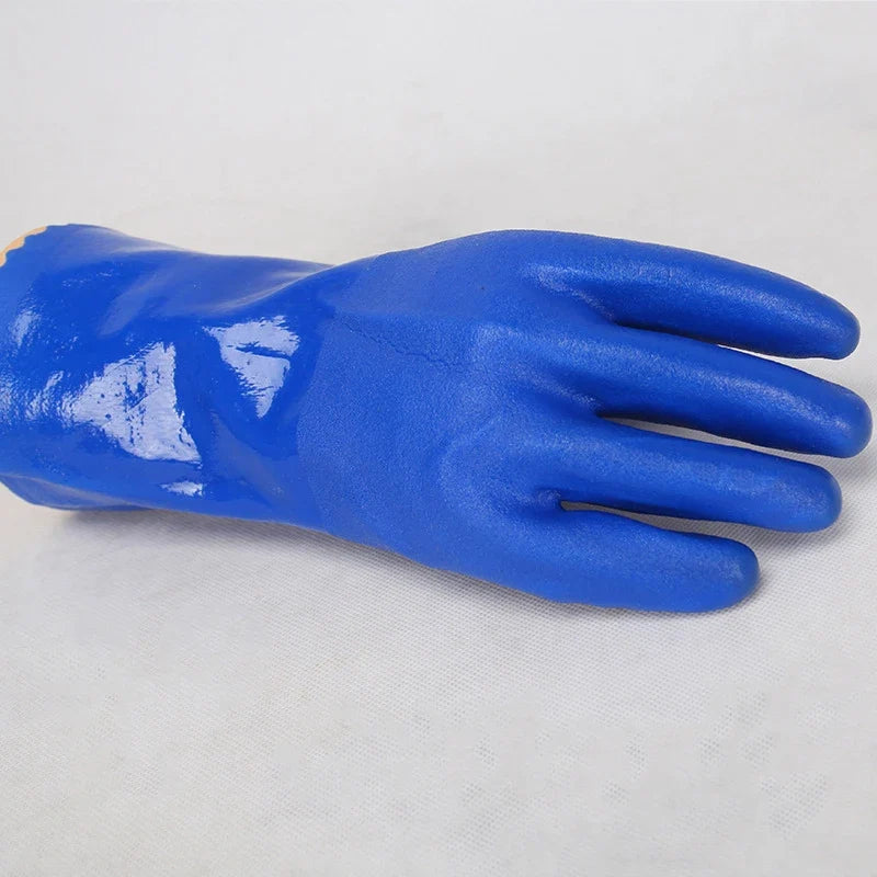 PVC Industrial Rubber Gloves – Anti-Slip Waterproof Chemical Work