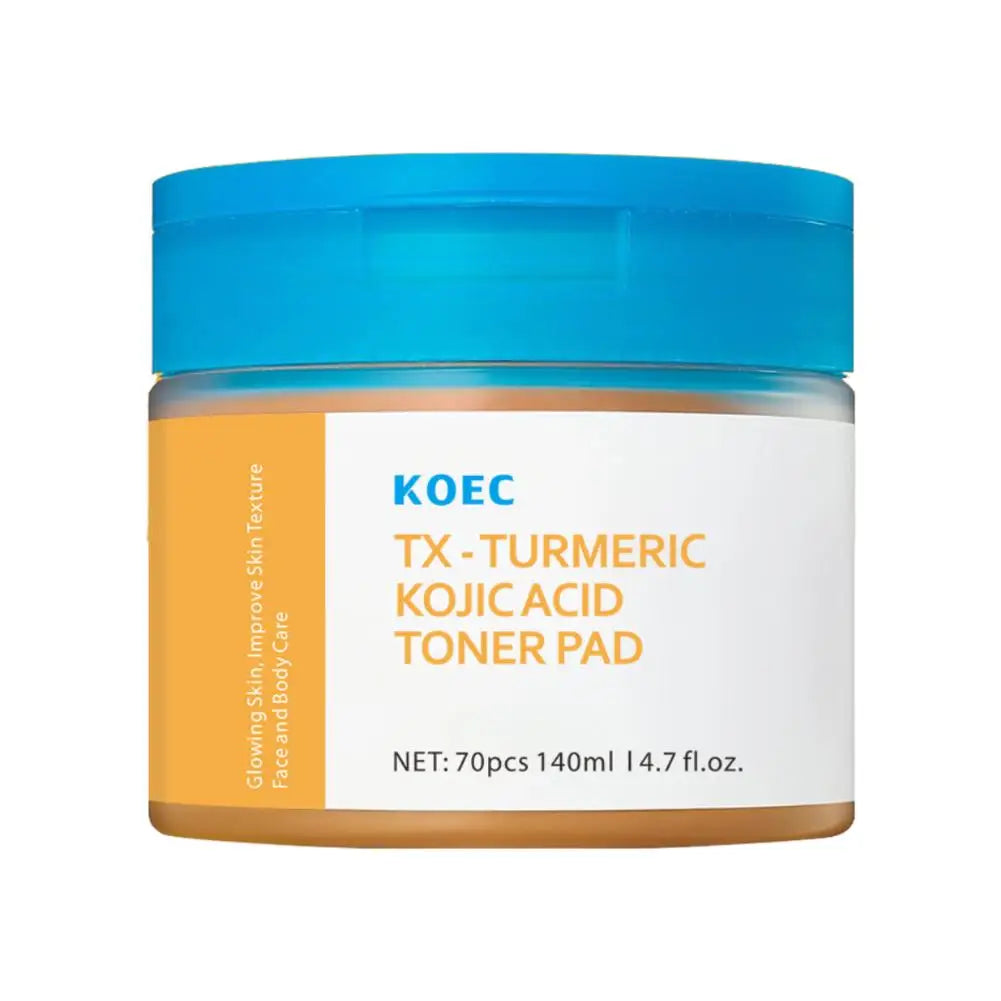 Turmeric & Kojic Acid Toner Pads – 70 Pc Brightening Exfoliant