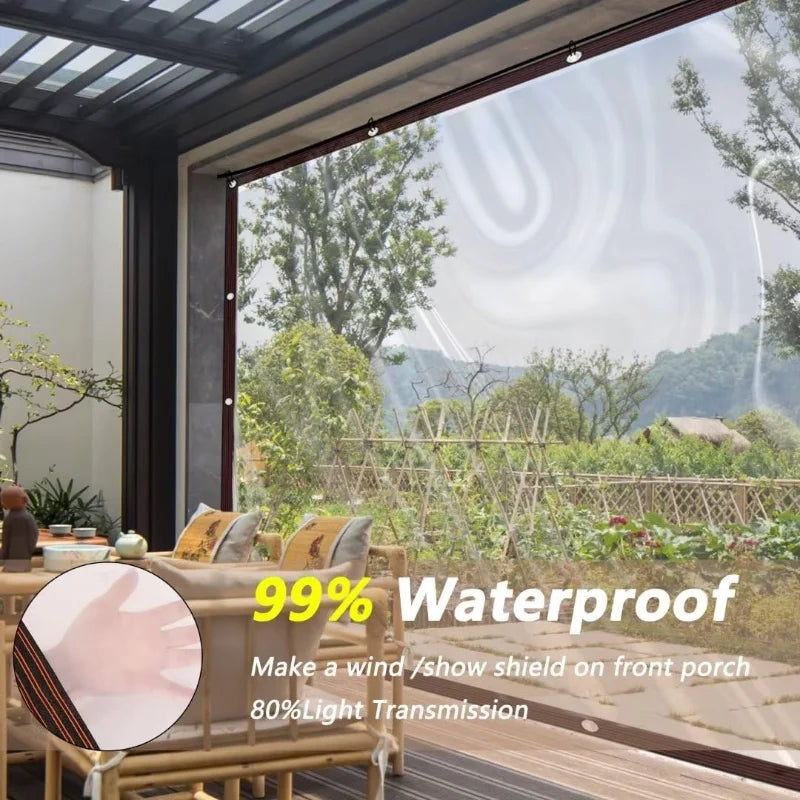 Clear Waterproof Tarp – Transparent PE Tarpaulin with Grommets