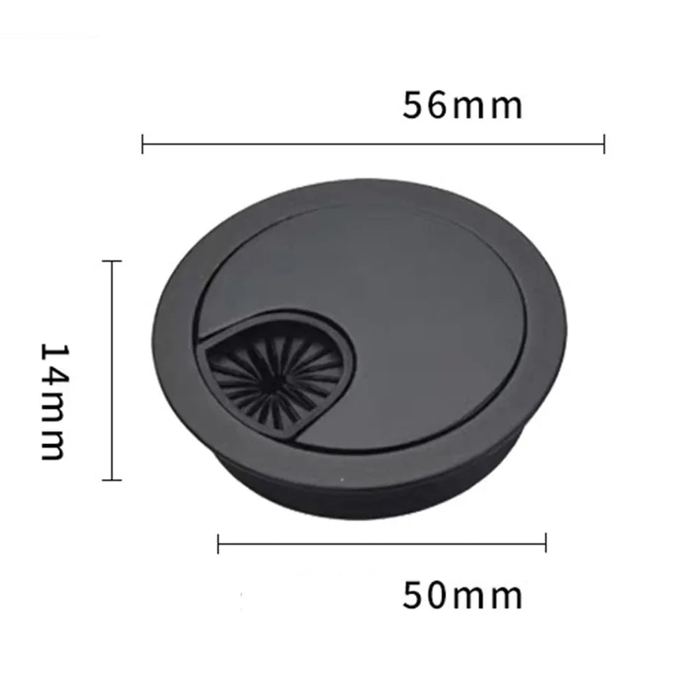 Chrome Zinc Alloy Desk Cable Hole Cover | Detachable Design