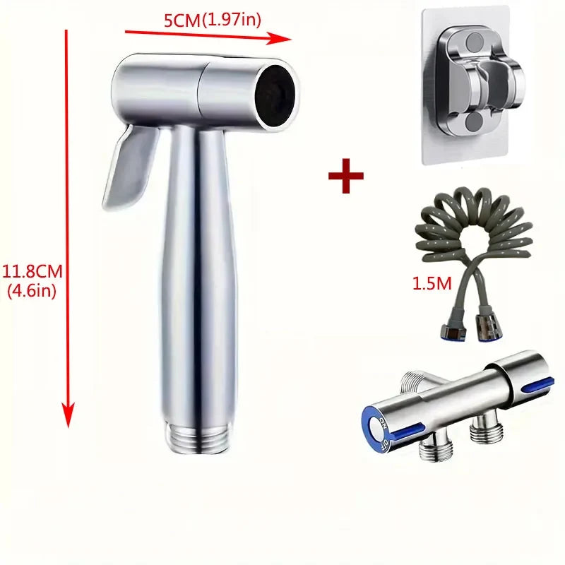 Stainless Steel Handheld Bidet Sprayer | Toilet Spray Gun Set