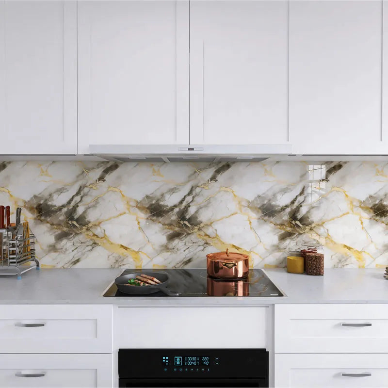 Peel & Stick Kitchen Wallpaper – 40cm Waterproof Oil-Proof PVC