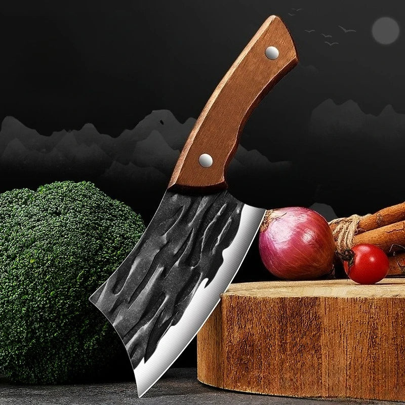 PLYS Meat Cleaver Butcher Knife – Stainless Steel Wood Handle