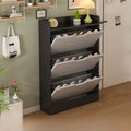 Wooden Narrow Shoe Cabinet – Large Capacity Dustproof Shelf
