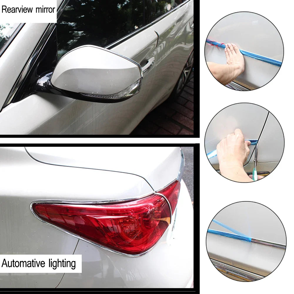 Silver Chrome Car Door Edge & Bumper Protector Strip Universal