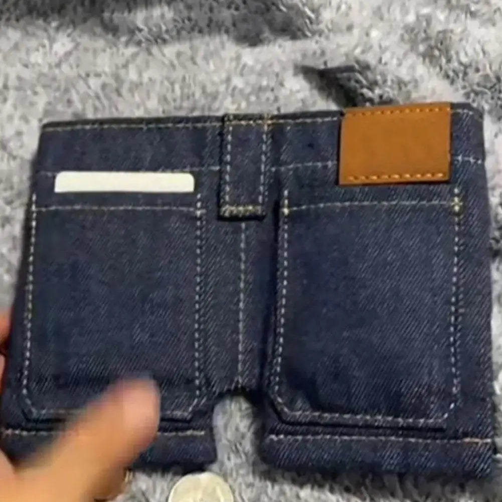 Mini Denim Jeans Wallet – Retro Coin Purse & Card Holder