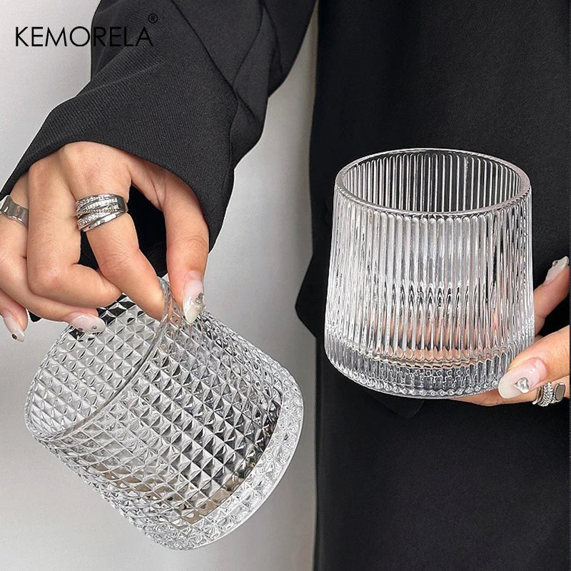 KEMORELA 300ml Retro Glass Cup – Coffee, Whiskey & Cocktails