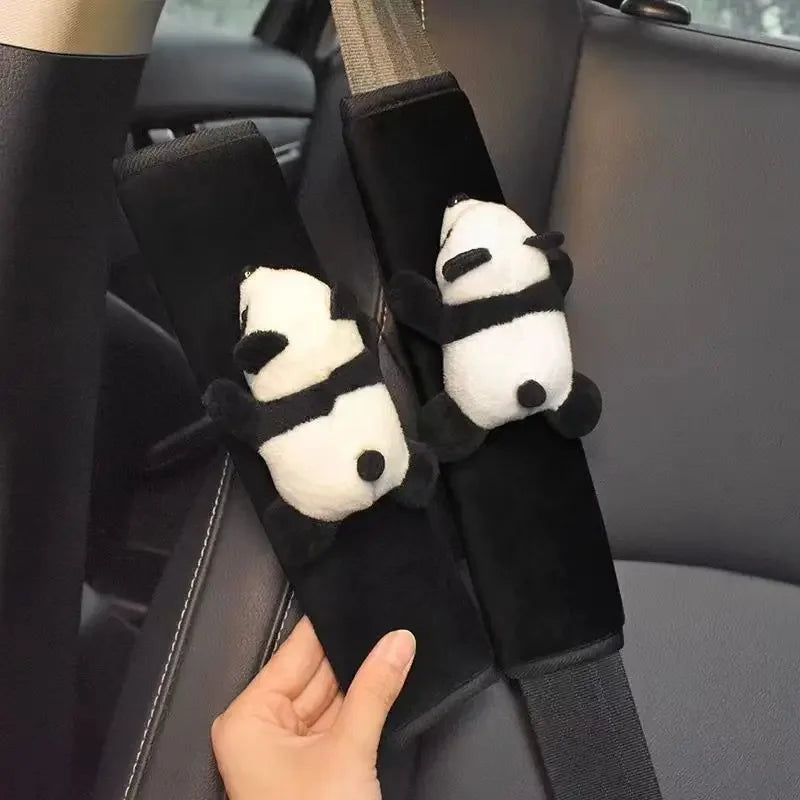 Cartoon Panda Plush Seat Belt Shoulder Pad | Car Accessory