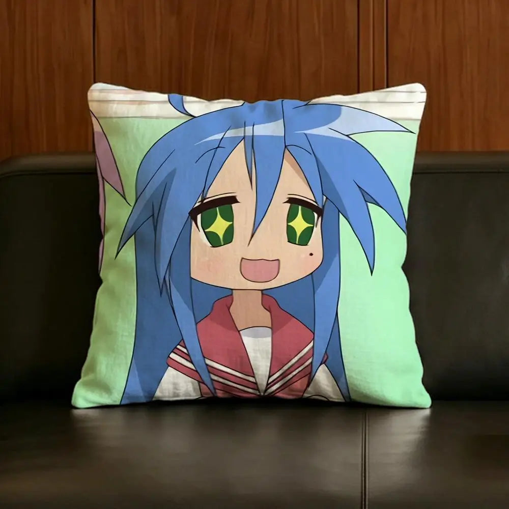 Anime K-Konata Linen Cushion Cover | Sofa & Bed Décor